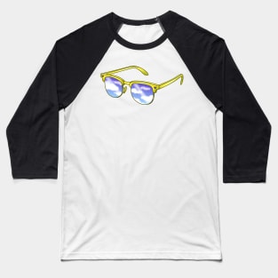 Yellow sunglasses with blue sky lenses Baseball T-Shirt